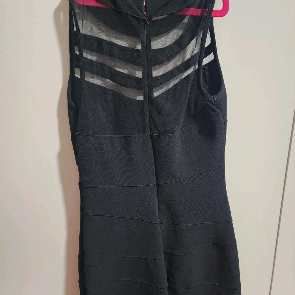 Newport News Black Dress with Sheer Accents